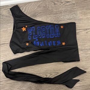Custom Black One-Shoulder Florida Gators Top